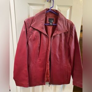 Red East 5th leather jacket, size large.